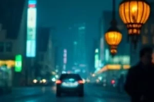 《深夜食摊》凌晨街边面摊灯光的横版剧照
